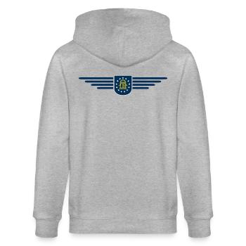 Georgia Fan T-Shirt – Südstaaten-Flair - Stanley/Stella Unisex Bio-Kapuzenjacke CULTIVATOR  - Grau meliert - Hinten - Luana (180cm)