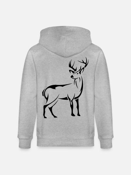 Schöner Hirsch - Stanley/Stella Unisex Bio-Kapuzenjacke CULTIVATOR - Grau meliert