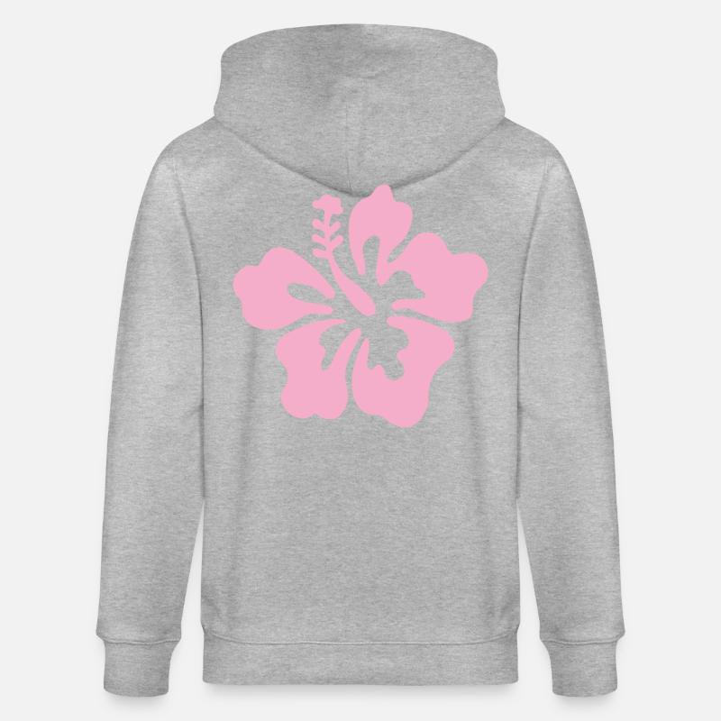 Fleur d’hibiscus - Rose clair - Veste à capuche bio CULTIVATOR Stanley/Stella Unisexe - gris chiné