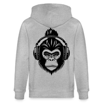 Chimpanzee Head Skate Street Sound Chemise - Veste à capuche bio CULTIVATOR Stanley/Stella Unisexe - gris chiné - Dos - Luana (180cm)