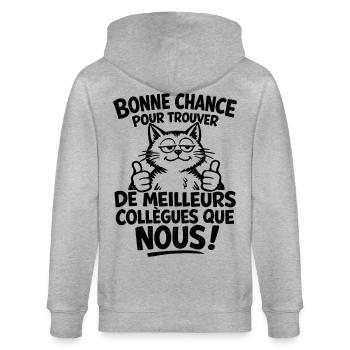 Bonne chance pour meilleurs collègues - Veste à capuche bio CULTIVATOR Stanley/Stella Unisexe - gris chiné - Dos - Luana (180cm)