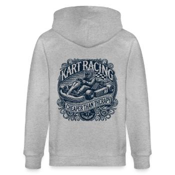 Kartfahren Günstiger Als Therapie Vintage Stil - Stanley/Stella Unisex Bio-Kapuzenjacke CULTIVATOR  - Grau meliert - Hinten - Luana (180cm)