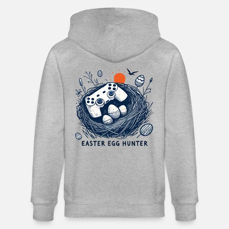 Gaming Osterei Jäger Controller Spaß - Stanley/Stella Unisex Bio-Kapuzenjacke CULTIVATOR  - Grau meliert