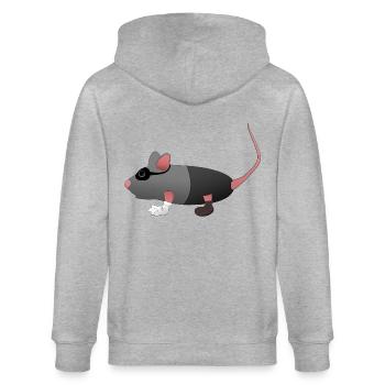 Crook Mouse in Action - Stanley/Stella CULTIVATOR  Unisex Organic Hooded Jacket - heather grey - Back - Luana (180cm)