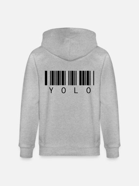 YOLO - You only live once - Stanley/Stella CULTIVATOR Unisex Organic Hooded Jacket - heather grey