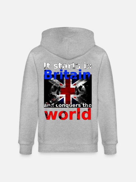 Britain - Stanley/Stella CULTIVATOR Unisex Organic Hooded Jacket - heather grey