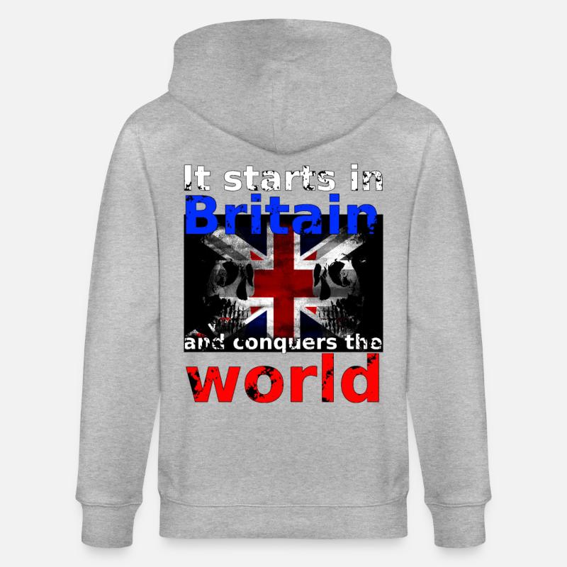 Britain - Stanley/Stella Unisex Bio-Kapuzenjacke CULTIVATOR  - Grau meliert