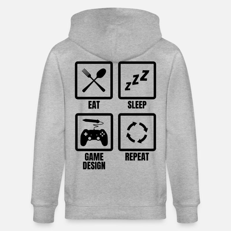 Game Design Routine - Stanley/Stella Unisex Bio-Kapuzenjacke CULTIVATOR  - Grau meliert