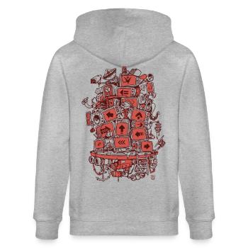 Projet TV 2 Couleurs - Veste à capuche bio CULTIVATOR Stanley/Stella Unisexe - gris chiné - Dos - Luana (180cm)