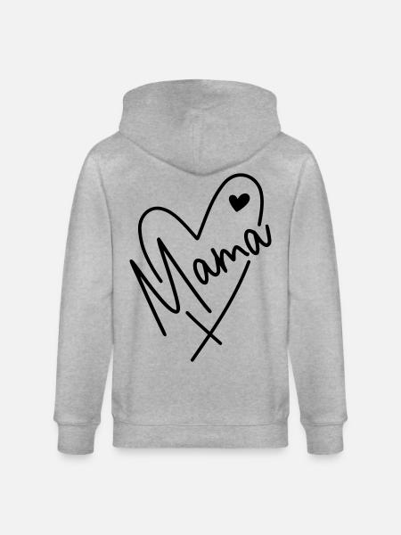 Mommy Heart - Stanley/Stella CULTIVATOR Unisex Organic Hooded Jacket - heather grey