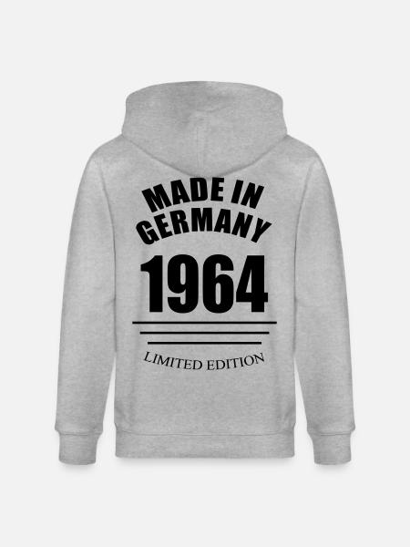 Made in Germany 1964 limited edition - Stanley/Stella CULTIVATOR Unisex Organic Hooded Jacket - heather grey