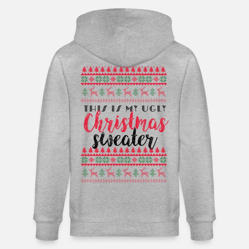 C’est mon pull de Noël moche - Veste à capuche bio CULTIVATOR Stanley/Stella Unisexe - gris chiné