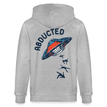 ufo_abducted_alien_mars - Stanley/Stella CULTIVATOR  Unisex Organic Hooded Jacket - heather grey - Back - Luana (180cm)