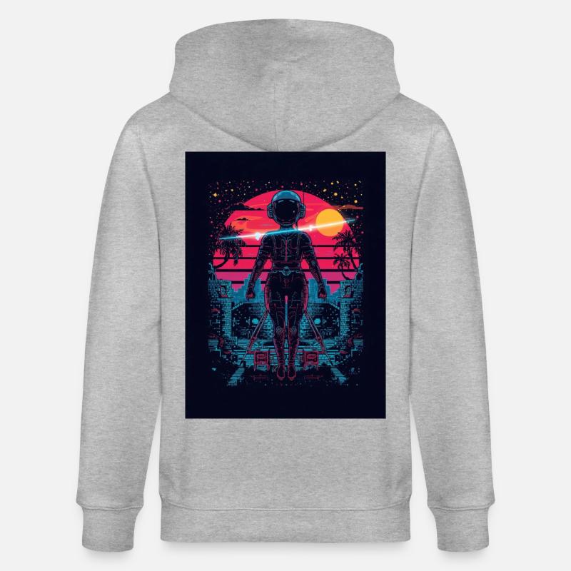 Astronaut Neon Sunset - Stanley/Stella Unisex Bio-Kapuzenjacke CULTIVATOR - Grau meliert