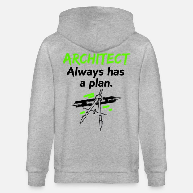 Architecte avec un plan - Veste à capuche bio CULTIVATOR Stanley/Stella Unisexe - gris chiné