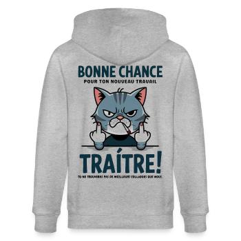 Auf Wiedersehen, Kollege! - Stanley/Stella Unisex Bio-Kapuzenjacke CULTIVATOR  - Grau meliert - Hinten - Luana (180cm)