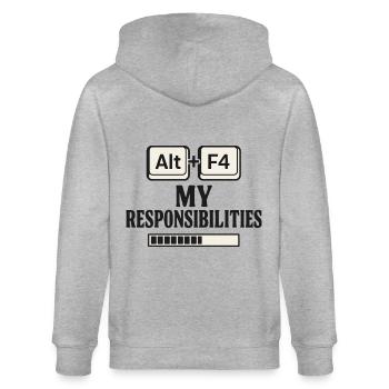 Alt F4 Mes responsabilités Art - Veste à capuche bio CULTIVATOR Stanley/Stella Unisexe - gris chiné - Dos - Luana (180cm)