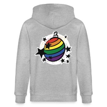 Boule arc-en-ciel / Noël / Étoiles / Noël - Veste à capuche bio CULTIVATOR Stanley/Stella Unisexe - gris chiné - Dos - Luana (180cm)