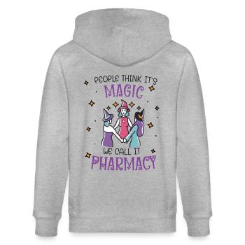 Apotheke | Pharmacy Magic - Stanley/Stella Unisex Bio-Kapuzenjacke CULTIVATOR  - Grau meliert - Hinten - Luana (180cm)
