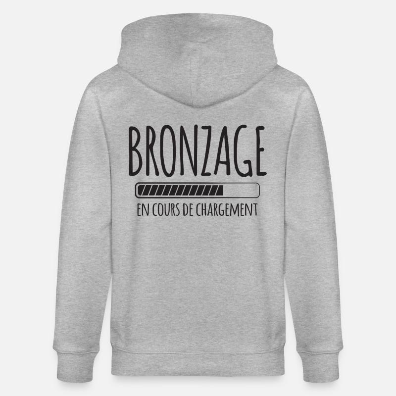 Tan Loading, Été, Vacances, Français - Veste à capuche bio CULTIVATOR Stanley/Stella Unisexe - gris chiné