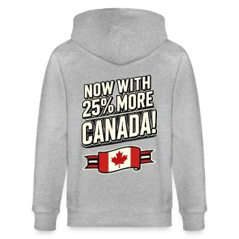 Maintenant avec 25 % plus de Canada – Satire des tarifs commerciaux - Veste à capuche bio CULTIVATOR Stanley/Stella Unisexe - gris chiné - Dos - Luana (180cm)