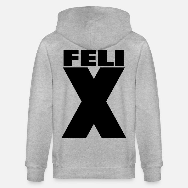 Felix X – Minimal Name Design - Stanley/Stella Unisex Bio-Kapuzenjacke CULTIVATOR  - Grau meliert