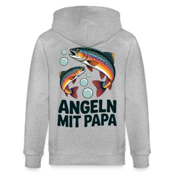 Pêche avec le motif de la famille papa - Veste à capuche bio CULTIVATOR Stanley/Stella Unisexe - gris chiné - Dos - Luana (180cm)