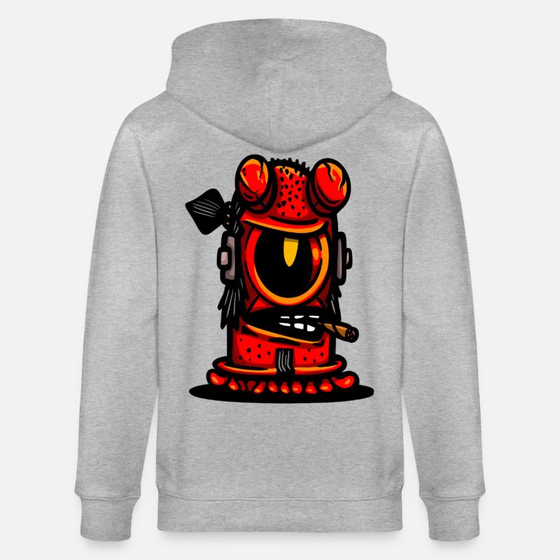 Red Devil Cigar Karikatur - Stanley/Stella Unisex Bio-Kapuzenjacke CULTIVATOR  - Grau meliert