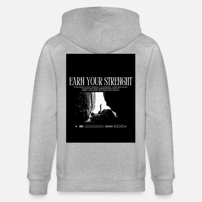 Black_White|Modern|Typographic|StreetwearTshirtpro - Veste à capuche bio CULTIVATOR Stanley/Stella Unisexe - gris chiné
