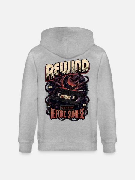 Rewind Before Sunrise Cassette - Stanley/Stella CULTIVATOR  Unisex Organic Hooded Jacket - heather grey