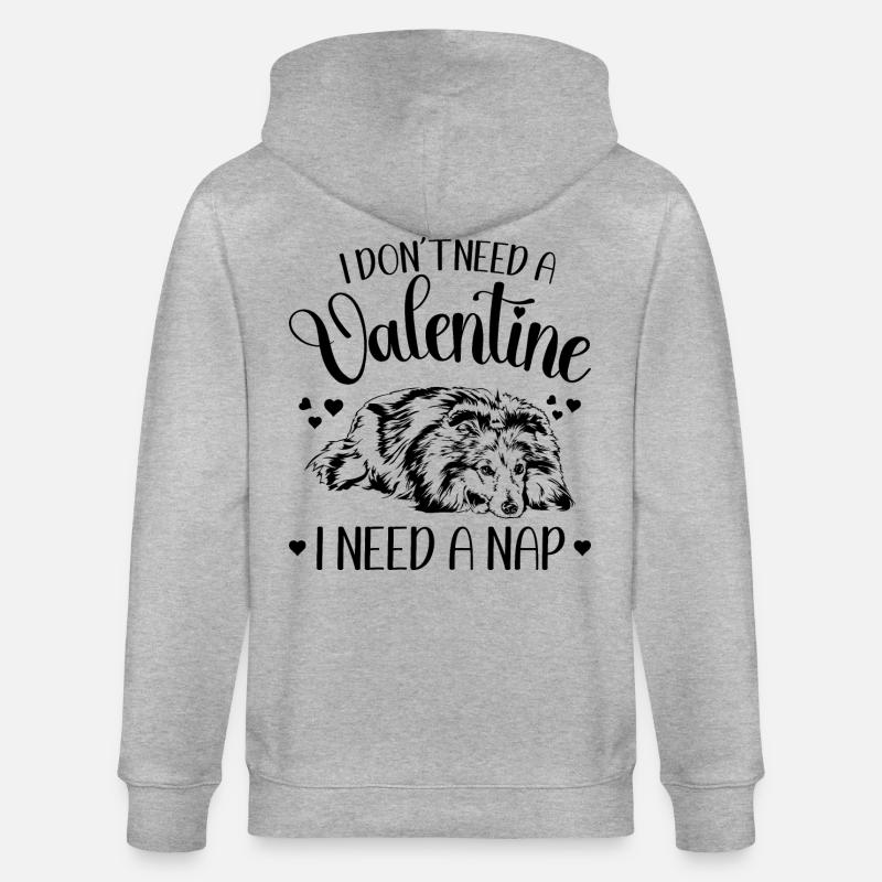 Sheltie Saint-Valentin chiens chien Wilsigns - Veste à capuche bio CULTIVATOR Stanley/Stella Unisexe - gris chiné