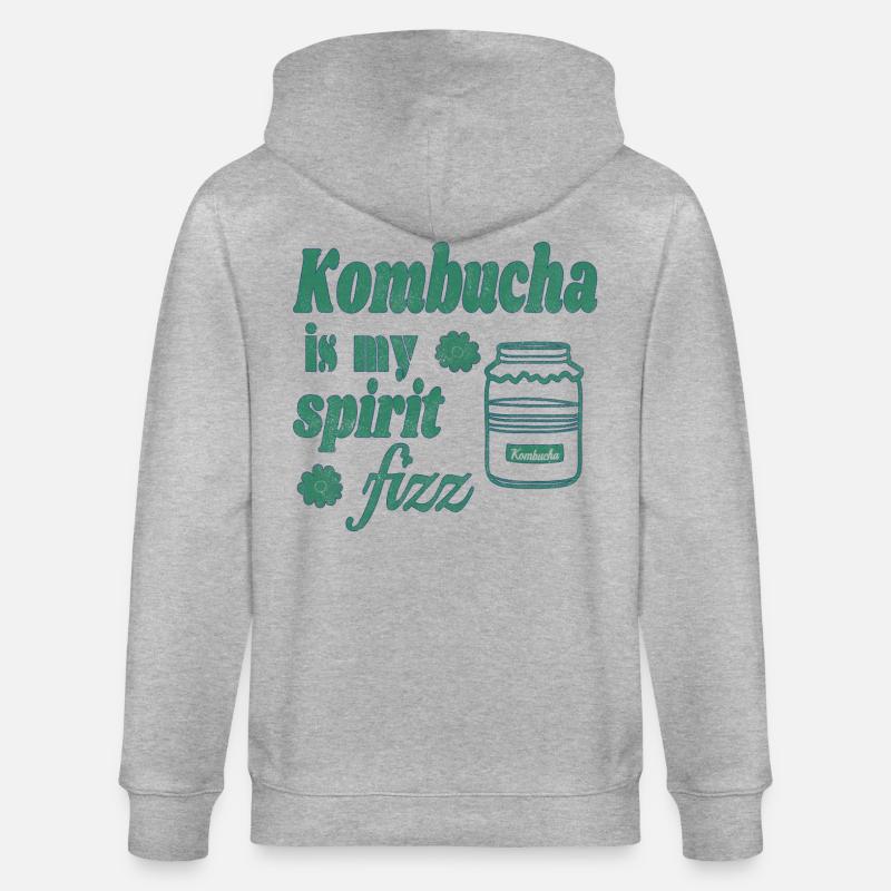 Le kombucha, c’est mon pétillant d’ - Veste à capuche bio CULTIVATOR Stanley/Stella Unisexe - gris chiné