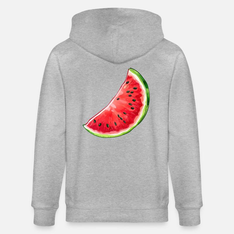 Pastèque, Melon, Fruit, Été, Sucré - Veste à capuche bio CULTIVATOR Stanley/Stella Unisexe - gris chiné