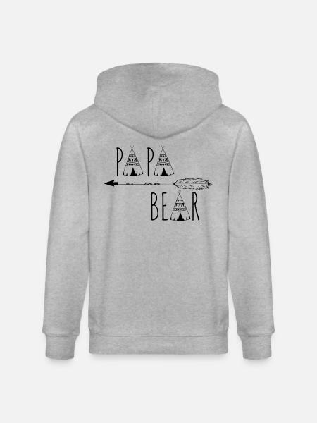 Daddy Bear - Stanley/Stella CULTIVATOR  Unisex Organic Hooded Jacket - heather grey