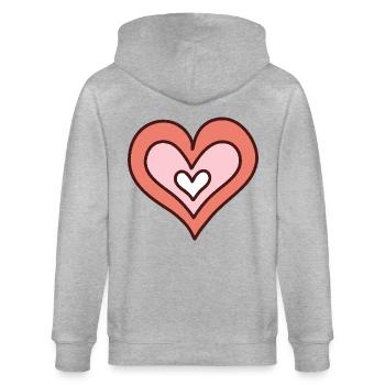 Coeur dessiné à la main - Veste à capuche bio CULTIVATOR Stanley/Stella Unisexe - gris chiné - Dos - Luana (180cm)