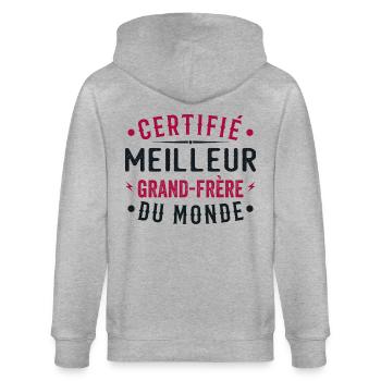 Certifié Meilleur Grand-frère Du Monde Grand frere - Veste à capuche bio CULTIVATOR Stanley/Stella Unisexe - gris chiné - Dos - Luana (180cm)