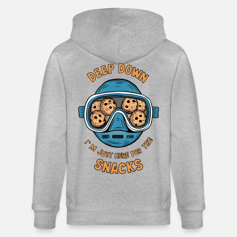 I Dive Deep for Snacks - Stanley/Stella Unisex Bio-Kapuzenjacke CULTIVATOR  - Grau meliert