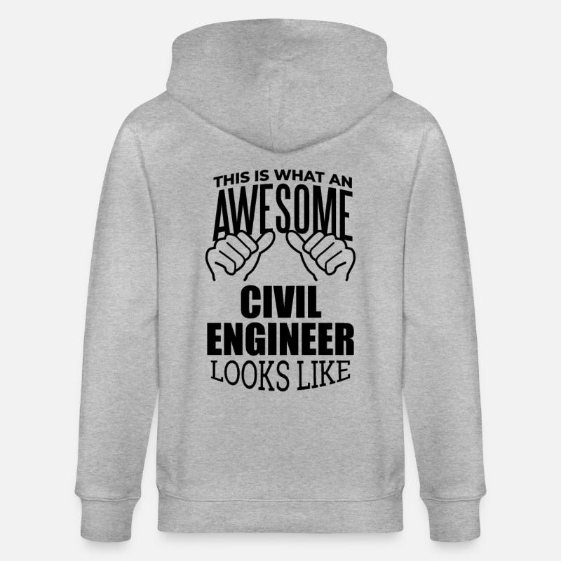 Civil Engineer - Stanley/Stella CULTIVATOR  Unisex Organic Hooded Jacket - heather grey