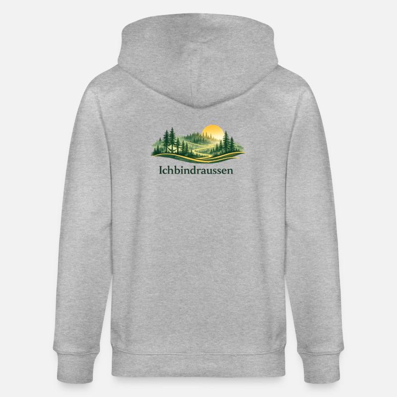 Ich bin draussen - Stanley/Stella Unisex Bio-Kapuzenjacke CULTIVATOR - Grau meliert