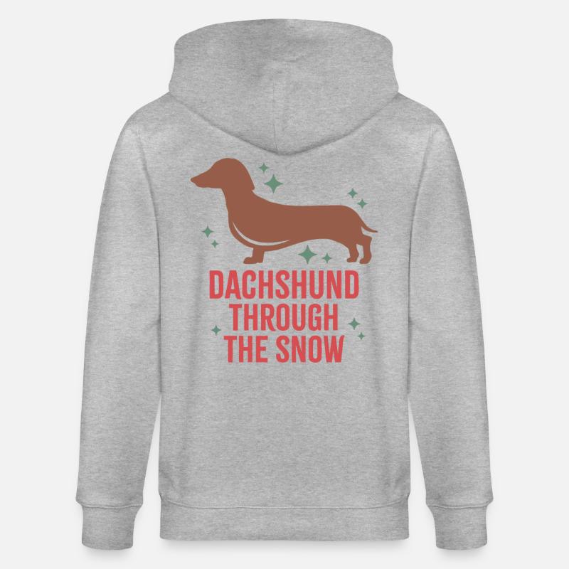 Dackel durch den Schnee - Stanley/Stella Unisex Bio-Kapuzenjacke CULTIVATOR  - Grau meliert