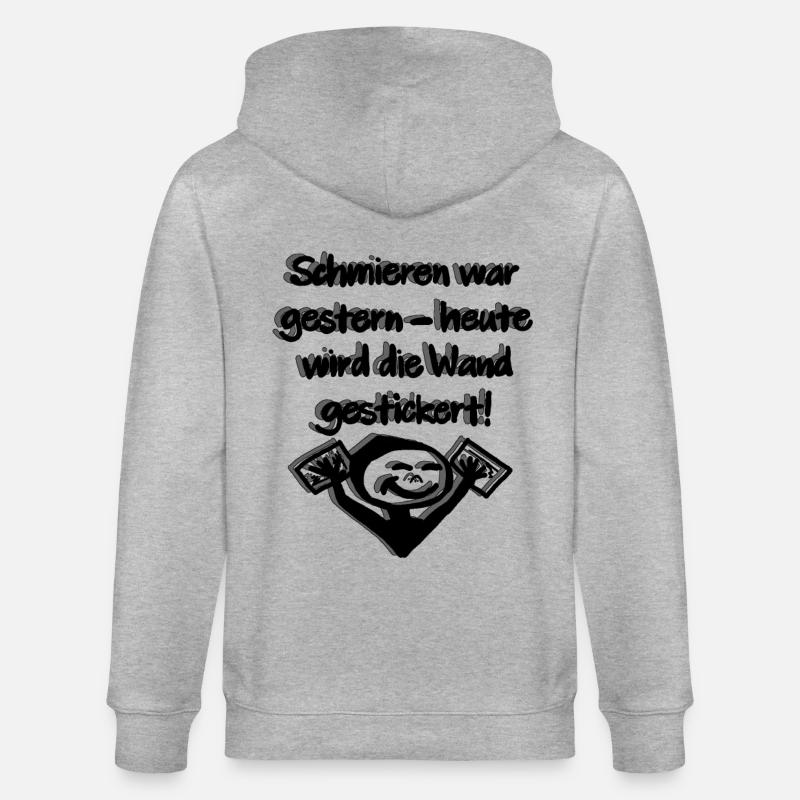 Heute wird gestickert - Stanley/Stella Unisex Bio-Kapuzenjacke CULTIVATOR  - Grau meliert