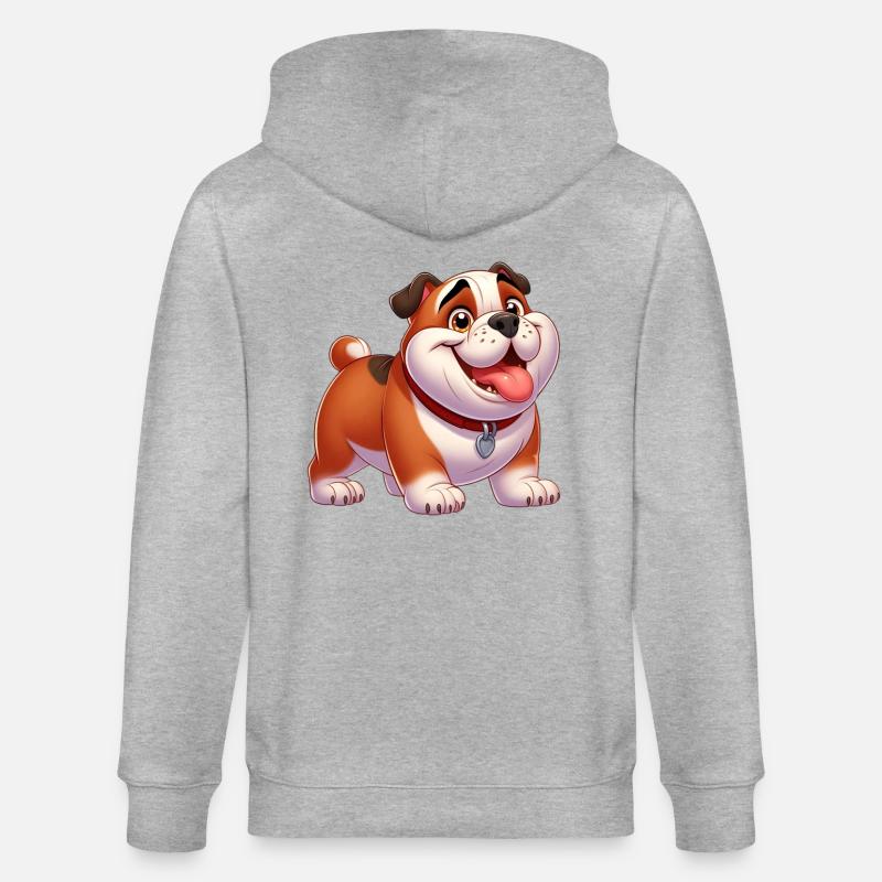 bouledogue anglais 2 - Veste à capuche bio CULTIVATOR Stanley/Stella Unisexe - gris chiné