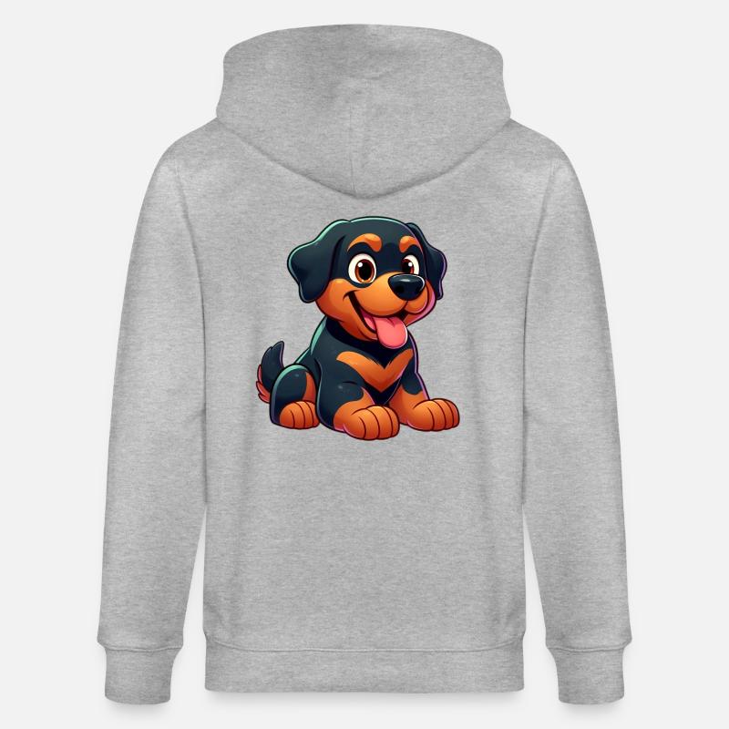 Rottweiller 3 - Stanley/Stella Unisex Bio-Kapuzenjacke CULTIVATOR - Grau meliert