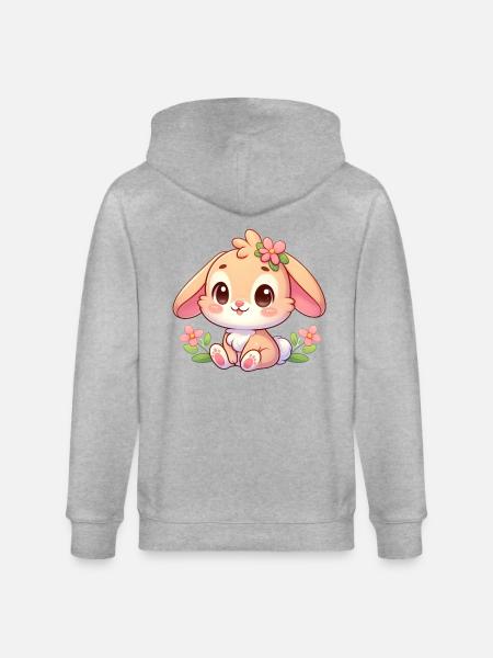 Rabbit 7 - Stanley/Stella CULTIVATOR Unisex Organic Hooded Jacket - heather grey