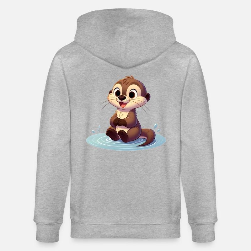 loutre 3 - Veste à capuche bio CULTIVATOR Stanley/Stella Unisexe - gris chiné