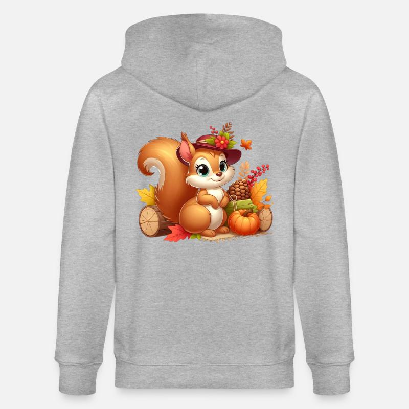 Eichhörnchen Herbst 7 - Stanley/Stella Unisex Bio-Kapuzenjacke CULTIVATOR - Grau meliert