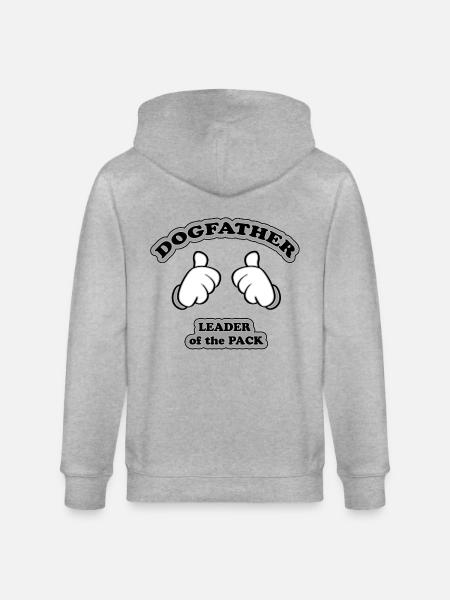 dogfather - leader of the pack - Stanley/Stella CULTIVATOR Unisex Organic Hooded Jacket - heather grey
