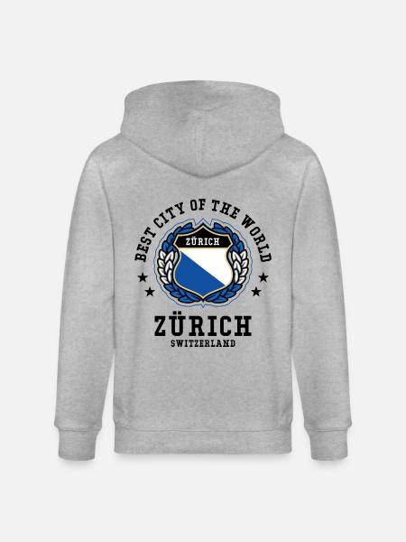 Zürich - Stanley/Stella Unisex Bio-Kapuzenjacke CULTIVATOR  - Grau meliert