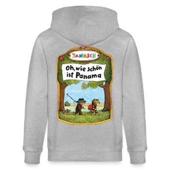 Jansoch Mit Spruch Oh Wie Schön Ist Panama - Stanley/Stella Unisex Bio-Kapuzenjacke CULTIVATOR  - Grau meliert - Hinten - Luana (180cm)