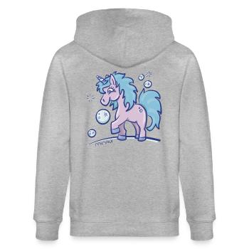 Licorne / Fantaisie / Bulles de savon / Conte de fées / Fée - Veste à capuche bio CULTIVATOR Stanley/Stella Unisexe - gris chiné - Dos - Luana (180cm)